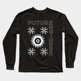 Future engineer, engineering text and logo Long Sleeve T-Shirt